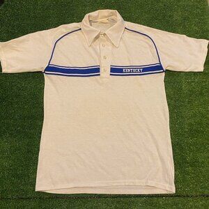 Vintage Kentucky Wildcats shirt mens small golf polo blue white basketball 80s O